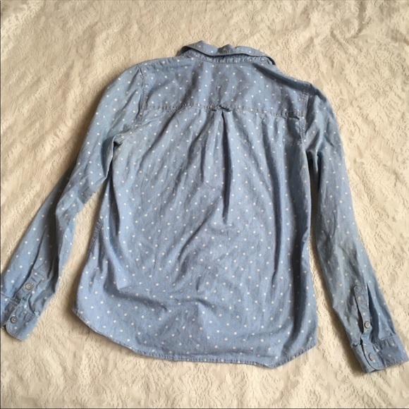 Madewell chambray polka dot button up top - Picture 6 of 7